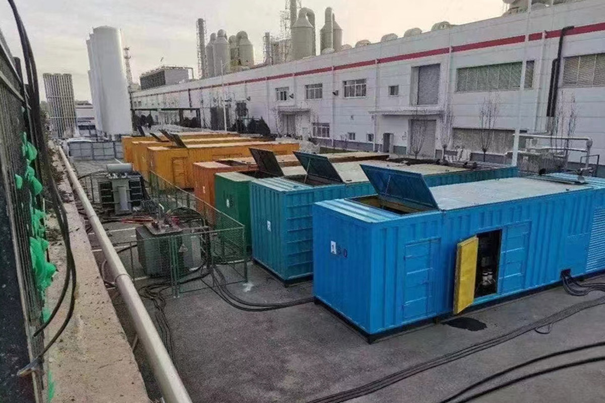 昆玉发电机租赁施工现场